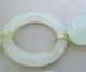Chinese Green Serpentine Bead & Ring Necklace With Porcelain Pendant (21 
