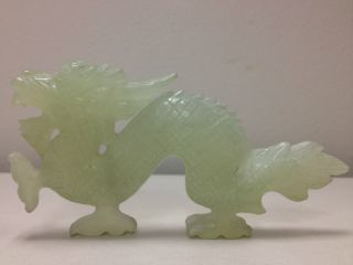 Chinese Hand Carved Jade Dragon Statue photo