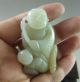 Old Chinese Hetian Jade Carved Two Urchin Pendant Necklaces & Pendants photo 4