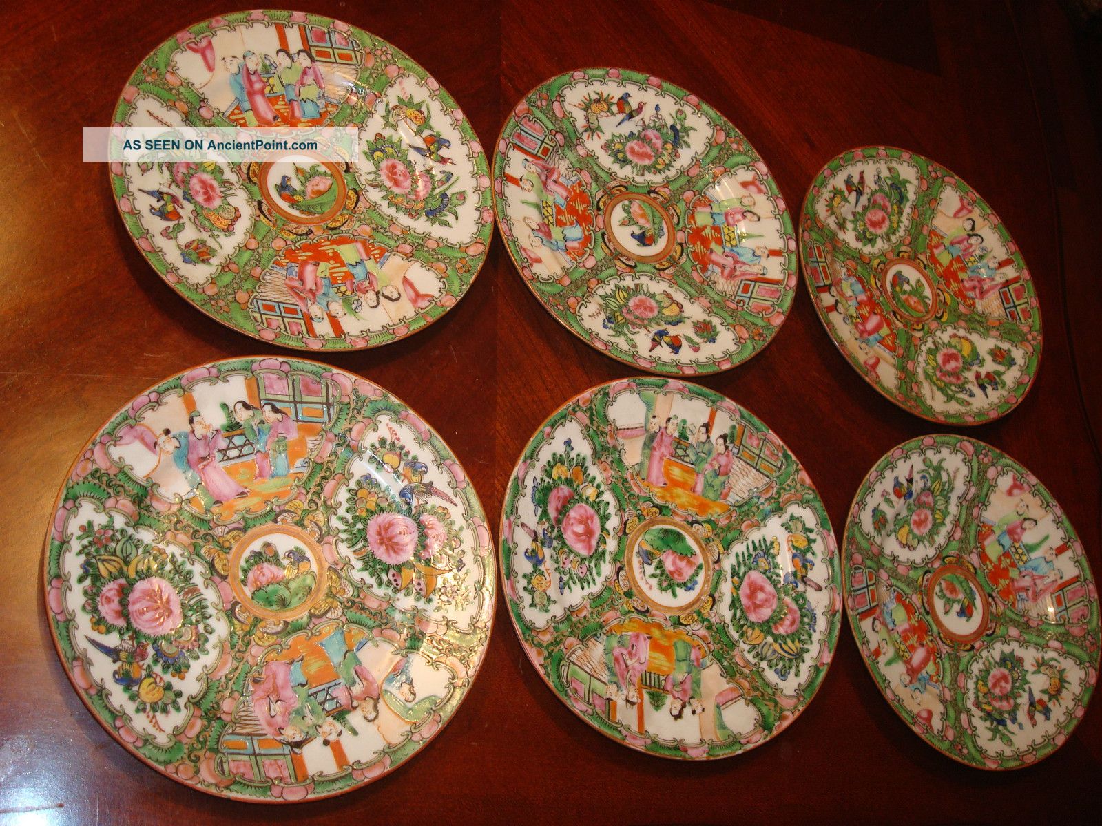 Antique Group Chinese Rose Medallion Plate,  7 1/2 