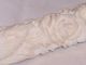 Old Antique Chinese Hand Carved Flowers Ox Bone Cigarette Holder Ex Cond C1920 Other photo 5