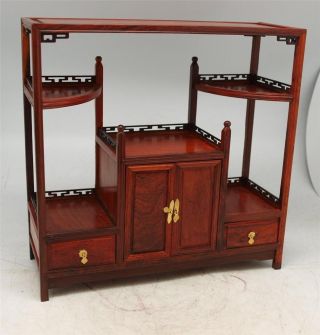 Oriental Miniature Carved Rosewood Display Cabinet - Apprentice Furniture photo