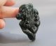 Chinese Hetian Black Green Jade Carved God Of Wealth Pendant Nr Other photo 1