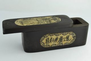 Asian Old Collectibles Decorated Handwork Wood Inlay Carving Belle Snuff Box photo