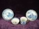 2 Antique Chinese Export Porcelain Kangxi Cup Saucer Plates photo 1