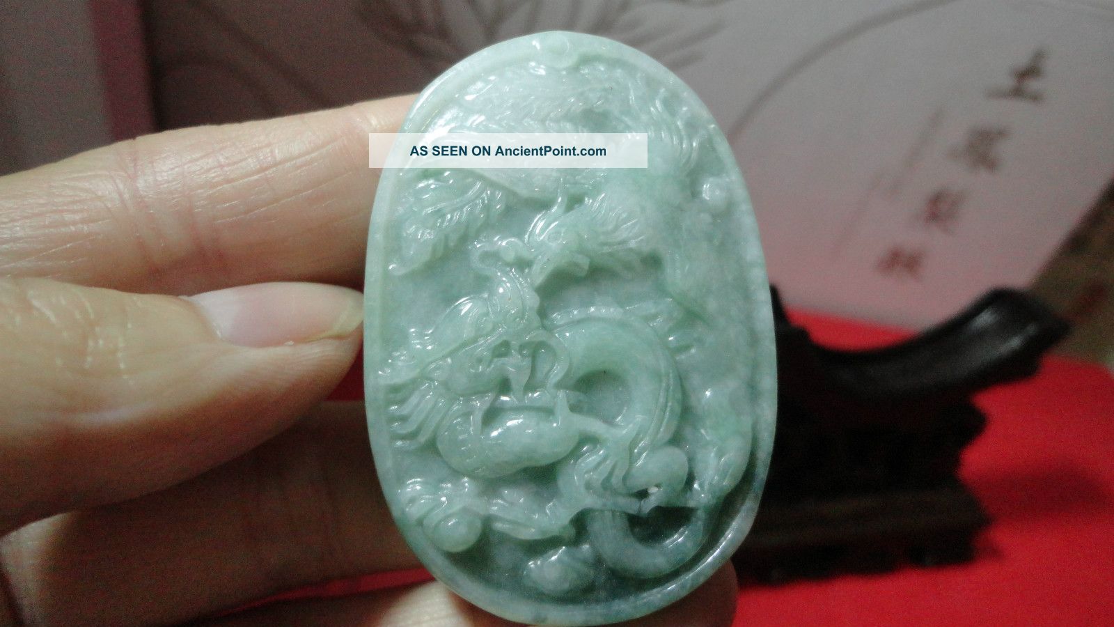 100%natural Green Grade A Jade Jadeite Pendant/chinese Dragon Molested Phoenix Necklaces & Pendants photo