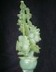 Antique Chinese Pale Green Jade?translucent Hand Carved Stone Sculpture 21cm Other photo 1
