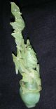 Antique Chinese Pale Green Jade?translucent Hand Carved Stone Sculpture 21cm Other photo 4