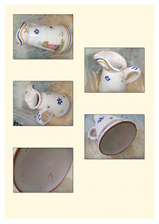 Very Old Handpainted Stoneware? Jug Signed On The Base photo