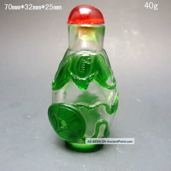 Chinese Hand - Carved Glass Snuff Bottle - - - Bat Nr/pc2104 Snuff Bottles photo