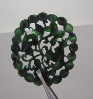 Chinese Carved Hetian Black Green Jade Pendant 008 photo