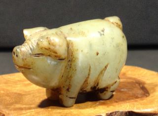 Old Chinese Export Jade Pig Figure photo