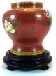 Chinese Cloisonne Vase On Wooden Stand 5 1/2 Tall Very Good Condition Vases photo 1