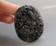 Chinese Hetian Black Green Jade Carved Plum Blossom Magpie Pendant Nr Other photo 1