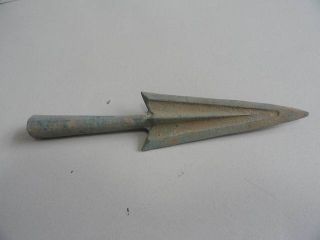 Chinese Bronze Old Lance Spearhead Unique Fancy Style 3 photo