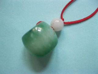 Chinese Hand Carved Green Jade/jadeite Pendant /bead Pendant photo