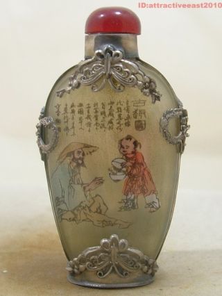 Chinese Qing Jade Hand Paint 
