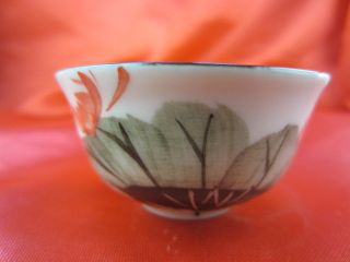 Chinese Porcelain Ink Wash Lotus Superior Quality White Tea Bowl Cb5w photo