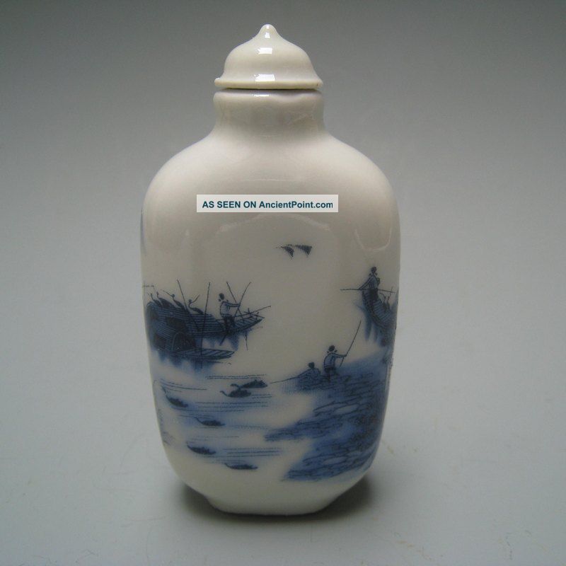 19th.  C.  Chinese Blue And White Porcelain Snuff Bottle Nr Snuff Bottles photo