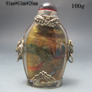 Chinese Inside Hand Painted Glass Snuff Bottle Nr/pc2063 photo