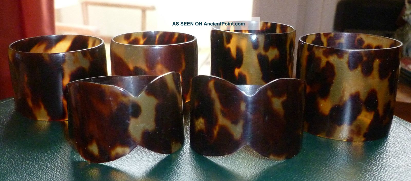 Faux Tortoiseshell Napkin Rings Three Pairs And One Other 19th Century Rare Other photo