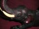 Vintage Signed Japanese Bronze & Ox - Bone (large) Elephant Vs.  Tigers Statues photo 3