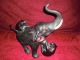 Vintage Signed Japanese Bronze & Ox - Bone (large) Elephant Vs.  Tigers Statues photo 4
