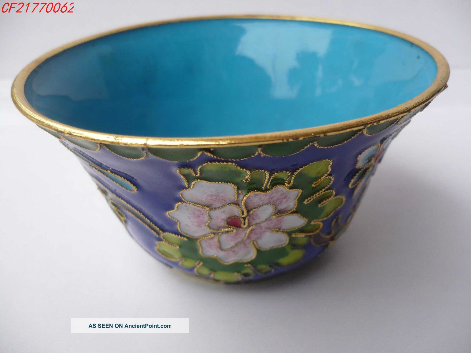 Cloisonne Bowl,  Perfect Design, ,  Blue 2 Snuff Bottles photo