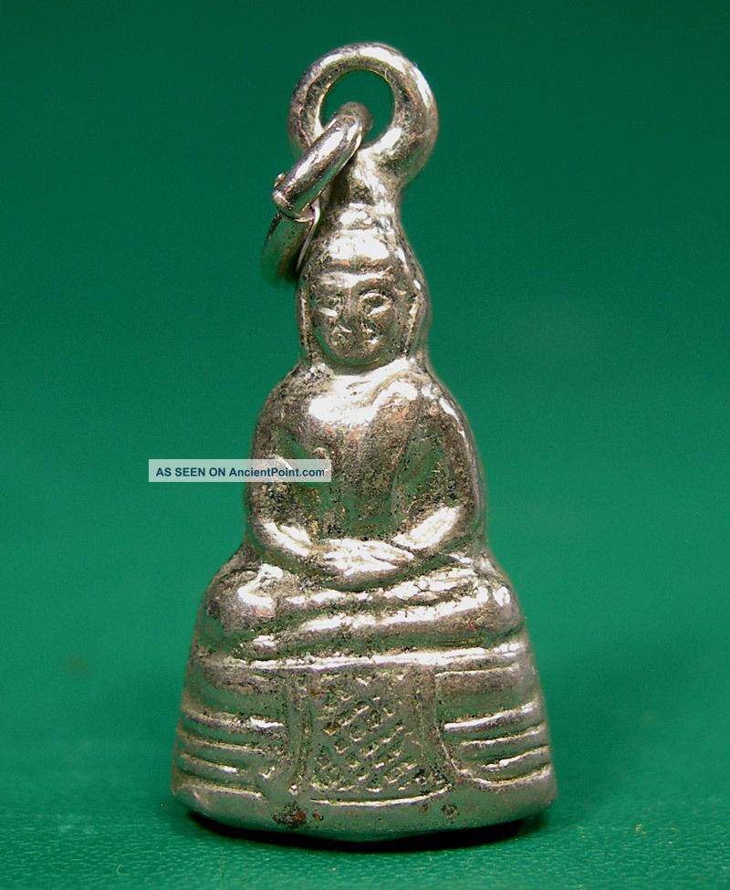 Old Lp Sothorn Thai Great Sacred Buddha Figurine Statue Pendant Amulets photo