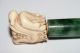 Antique Chinese Green Jadeite Jade With Ox Bone Dragon Head Cigarette Pipe Other photo 2