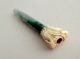 Antique Chinese Green Jadeite Jade With Ox Bone Dragon Head Cigarette Pipe Other photo 6