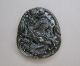 Chinese Hetian Black Green Jade Carved Dragon Rat Pendant Nr Other photo 2