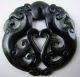 Fine Chinese Carving Hetian Black Green Jade Pendant 0043 Other photo 2