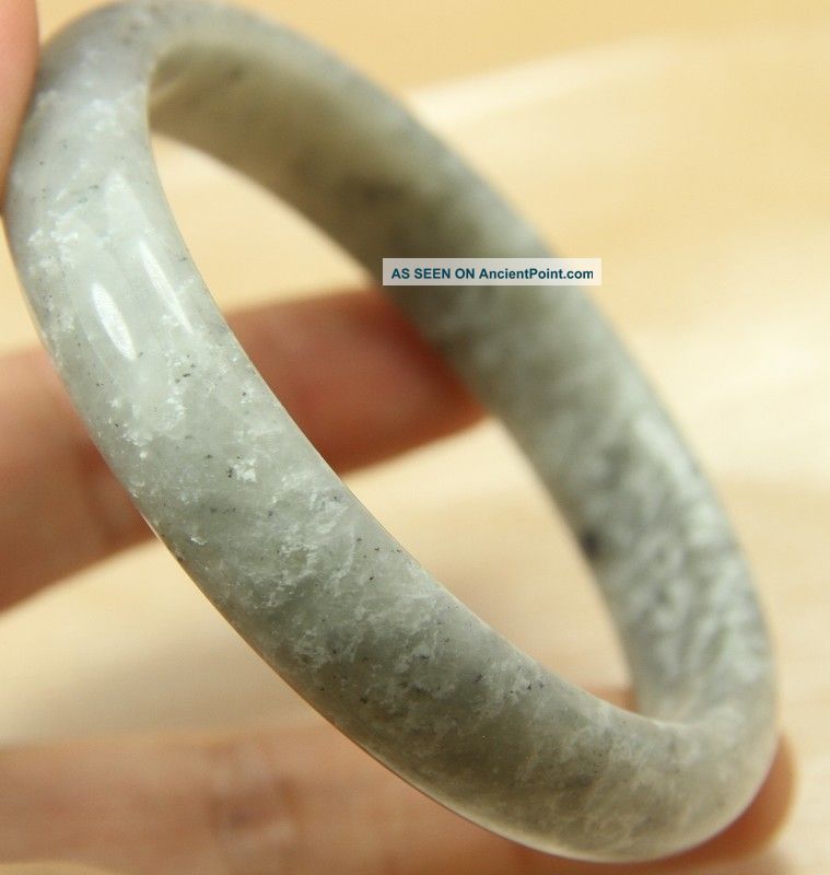 100% Natural Light Green Jade Bangle Bracelet In - D 59.  5 Mm 8098 Bracelets photo