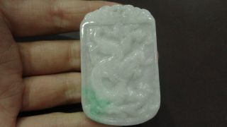 100%natural Float Green Grade A Jade Jadeite Pendant/chinese Dragon photo