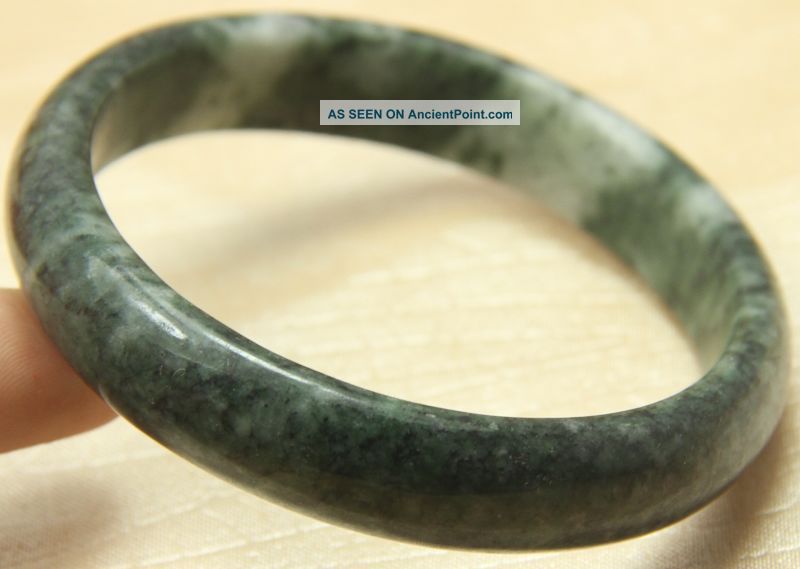 100% Natural Light Green Jade Bangle Bracelet 60 Mm 8207 Bracelets photo