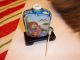 Snuff Bottle - Hand Painted Porcelain Mother & Child & Children Theme - Wood Base Snuff Bottles photo 5