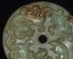 Chinese Old Jade Pendant Hand - Carved Dragon Mouse Diameter 6.  2cm Necklaces & Pendants photo 5