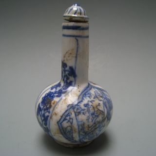 The 19 - 20 Century Chinese Blue And White Porcelain Hollow Snuff Bottle photo