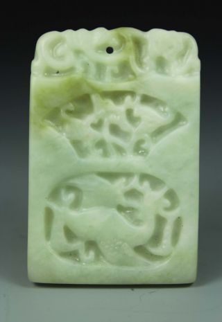 Chinese Old Jade Wonderful Handwork Carving Design Pendant photo