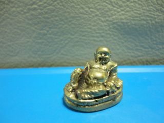 Happy Buddha Wealth Rich Lucky Charm Thai Amulet photo
