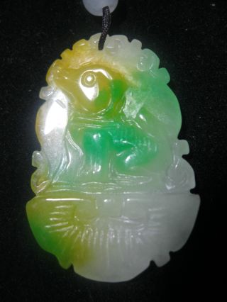 Multi - Colored Chinese Jade Pendant /carved Birth Animal Dog Pendant photo