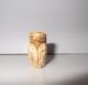 Japanese Carved Bone Owl Ojime / Bead 2.  6 Cms {1 Inch} Netsuke photo 1