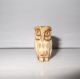 Japanese Carved Bone Owl Ojime / Bead 2.  6 Cms {1 Inch} Netsuke photo 2