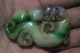 Chinese Antique Old Green Jadeite Pendant /carved Dragon Symbol Longevity Necklaces & Pendants photo 2