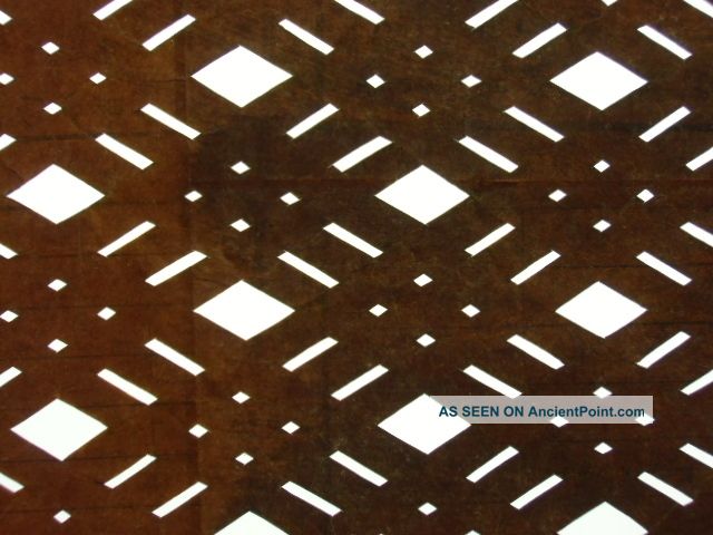 Is359 Japanese Ise Katagami Kimono Stencil Pattern Print Diamond Lattice Line Nr Kimonos & Textiles photo