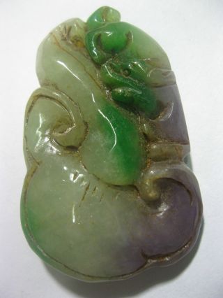 Antique Old Green Jadeite Pendant /ruyi &dragon Pendant photo