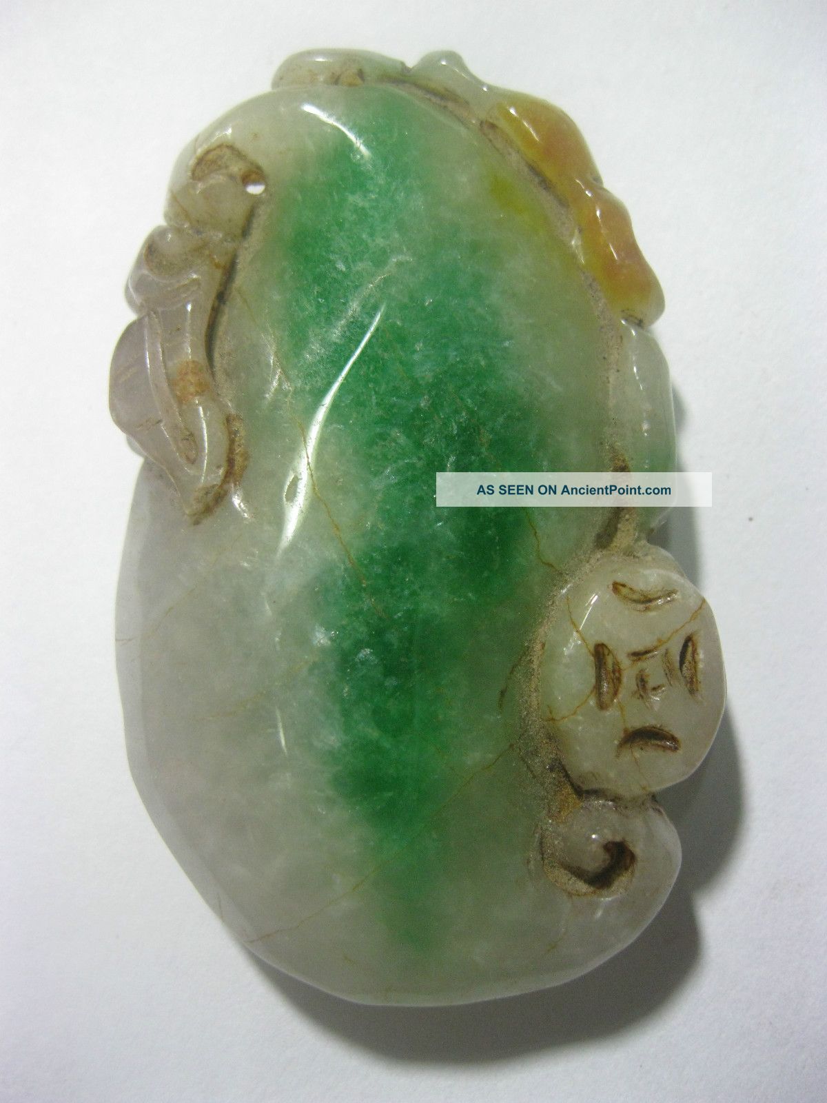 Antique Chinese Green Jadeite Pendant /coin& Hulu Pendant Necklaces & Pendants photo