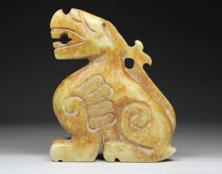 Chinese Old Jade Handwork Carving Dragon Statue photo