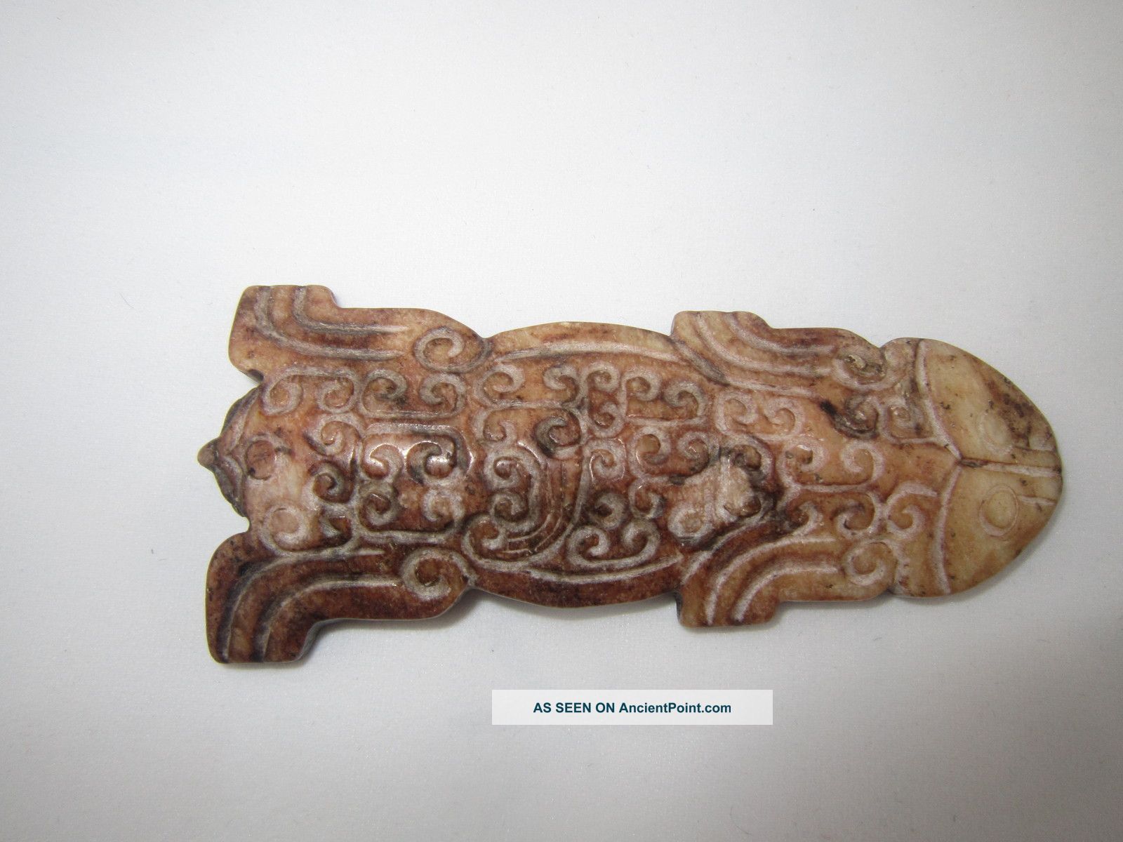 Chinese Classical Handwork Carve Hetian Old Personalized Fish 929962 Other photo